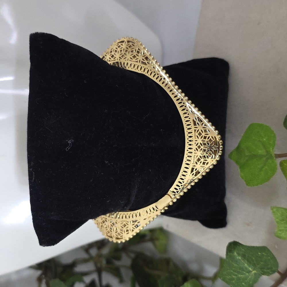 Gold Filled Filigree Design Clamper Square Bracelet